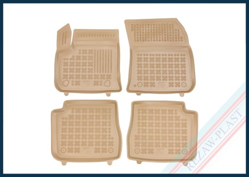 Floor mats beige fit to: Citroen E - C4 III 2020 -, Peugeot e - 2008 II 2019 - 