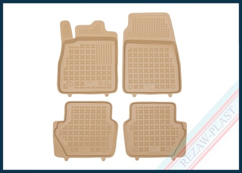 Floor mats beige fits to: Ford FIESTA VII MK8 2017 - 2023, ECOSPORT II 2012 - 2018, PUMA 2019 -