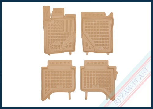 Floor mats beige fit to: Ford RANGER VI 2022 -, Volkswagen AMAROK II 2022 - 
