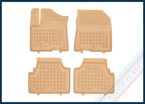 Floor mats beige fit to: Hyundai KONA I Electric 2018 - 2023
