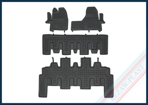 Floor mats black fit to: Ford TOURNEO CUSTOM 2017 - 2023