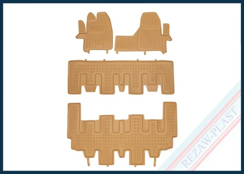 Floor mats beige fit to: Ford TOURNEO CUSTOM 2017 - 2023