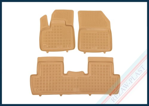Floor mats beige fit to: Peugeot 5008 II 2017 - 2024