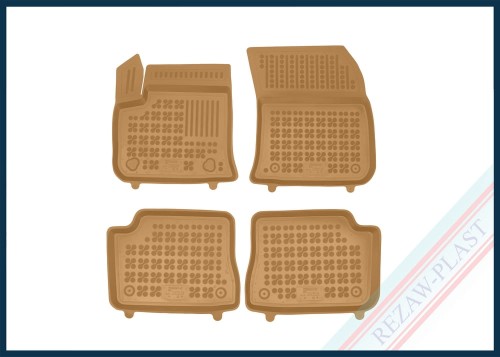 Floor mats beige fit to: Jeep AVENGER 2022 -, Opel CORSA-e 2019 -, Opel MOKKA-e 2020 -, Peugeot e-208 2019 -