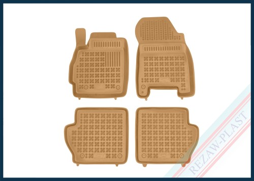 Floor mats beige fit to: Mazda 2 II 2007 - 2014