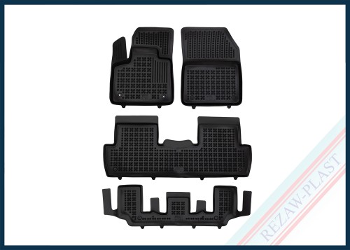 Floor mats black fit to: Peugeot 5008 II 2017 - 2024