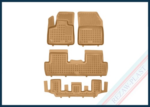 Floor mats beige fit to: Peugeot 5008 II 2017 - 2024