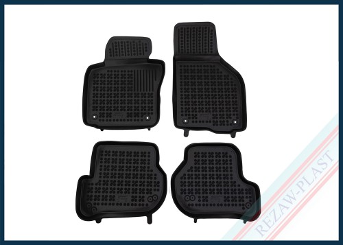 Floor mats black fit to: Seat LEON II (MK2) 2005 - 2013, Skoda OCTAVIA II 2004 - 2013, Volkswagen GOLF V, VI 2003 - 2013, GOLF GTI 2007 - , JETTA V 2005 - 2011, SCIROCCO III 2008 - 2017