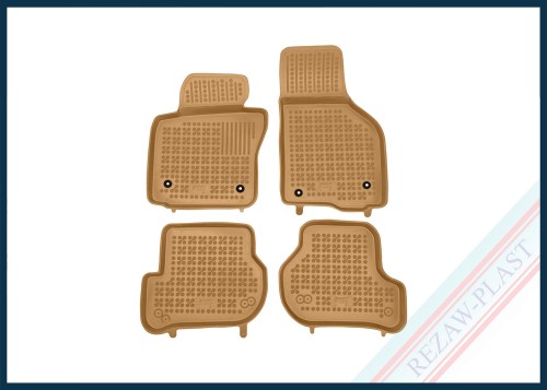 Dywaniki samochodowe TPE (gumowe) beżowe pasują do: Seat LEON II (MK2) 2005 - 2013