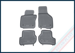 Dywaniki samochodowe TPE (gumowe) szare pasują do: Seat LEON II (MK2) 2005 - 2013