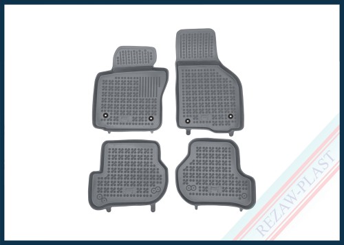 Dywaniki samochodowe TPE (gumowe) szare pasują do: Seat LEON II (MK2) 2005 - 2013