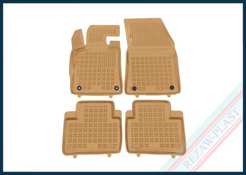 Dywaniki podłogowe beżowe pasują do: Citroen C5 X 2021 -, Peugeot 408 2023 -