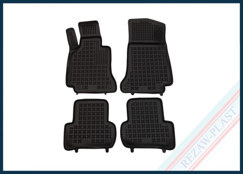 Dywaniki podłogowe czarne pasują do: Mercedes W205, S205 C - KLASA 2014 - 2021