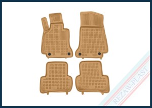 Dywaniki podłogowe beżowe pasują do: Mercedes W205, S205 C - KLASA 2014 - 2021