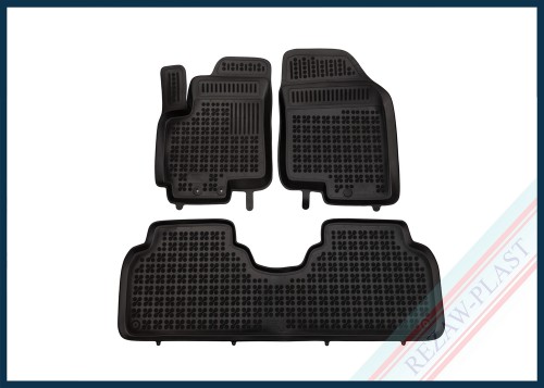 Dywaniki podłogowe czarne pasują do: Hyundai ix20 2010 - 2018, Kia VENGA 2009 - 2017