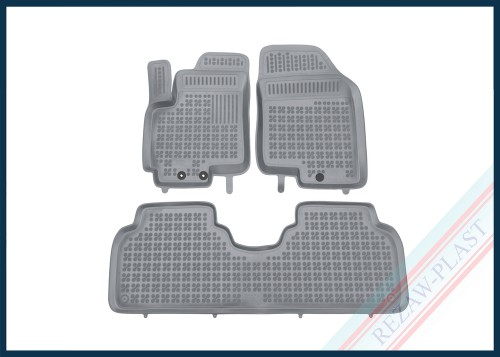 Dywaniki podłogowe szare pasują do: Hyundai ix20 2010 - 2018, Kia VENGA 2009 - 2017