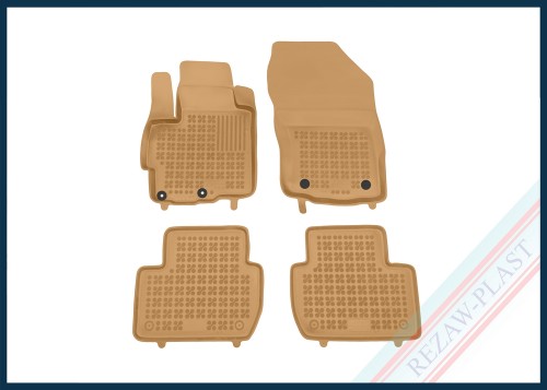 Floor mats beige fit to: Citroen C - CROSSER 2007 - 2012, Mitsubishi OUTLANDER II 2006 - 2013, OUTLANDER III 2012 - 2021, ECLIPSE CROSS 2017 - 2021, Peugeot 4007 2008 - 2012
