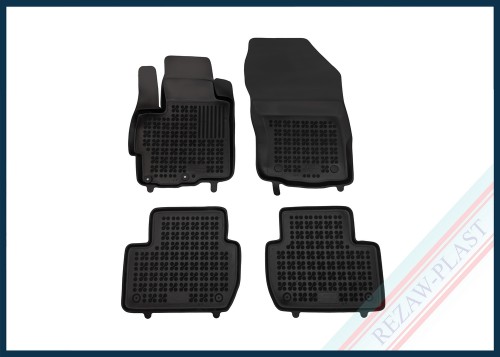 Floor mats black fit to: Citroen C - CROSSER 2007 - 2012, Mitsubishi OUTLANDER II 2006 - 2013, OUTLANDER III 2012 - 2021, ECLIPSE CROSS 2017 - 2021, Peugeot 4007 2008 - 2012