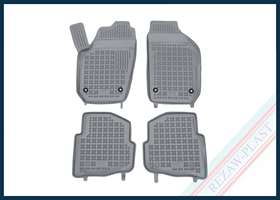 Floor mats grey fit to: Seat CORDOBA II 2003 - 2009, IBIZA III 2002 - 2008, Skoda FABIA I 1999 - 2007, Volkswagen POLO IV 2001 - 2009