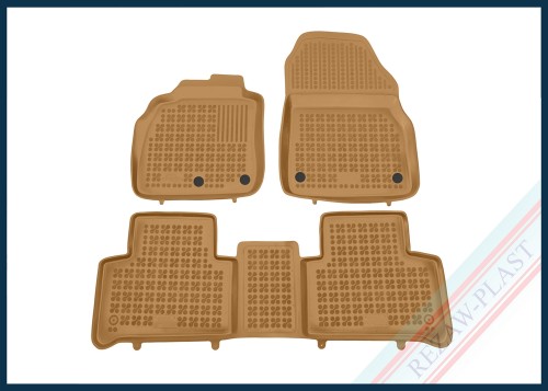 Dywaniki samochodowe TPE (gumowe) beżowe pasują do: Renault SCENIC II, III 2003 - 2016, Grand SCENIC II 2003 - 2009, GRAND SCENIC III 2009 - 2016