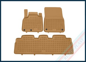 Dywaniki samochodowe TPE (gumowe) beżowe pasują do: Renault ESPACE IV 2002 - 2014