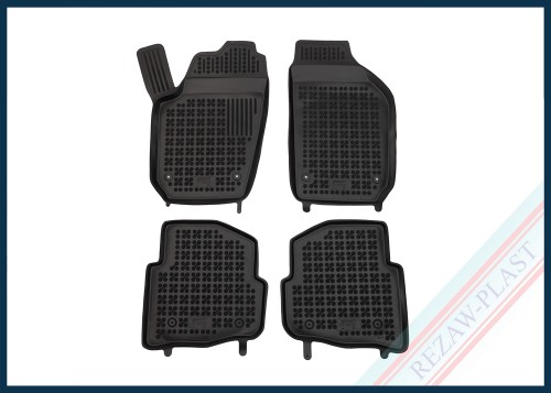 Dywaniki samochodowe TPE (gumowe) czarne pasują do: Seat CORDOBA II 2003 - 2009, IBIZA III 2002 - 2008, Skoda FABIA I 1999 - 2007, Volkswagen POLO IV 2001 - 2009