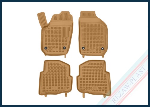 Dywaniki samochodowe TPE (gumowe) beżowe pasują do: Seat CORDOBA II 2003 - 2009, IBIZA III 2002 - 2008, Skoda FABIA I 1999 - 2007, Volkswagen POLO IV 2001 - 2009