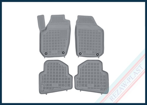 Dywaniki samochodowe TPE (gumowe) szare pasują do: Skoda FABIA II 2007 - 2014