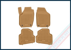 Dywaniki samochodowe TPE (gumowe) beżowe pasują do: Skoda FABIA II 2007 - 2014