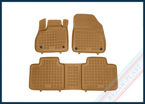 Dywaniki samochodowe TPE (gumowe) beżowe pasują do: Renault ESPACE V 2014 - 2022