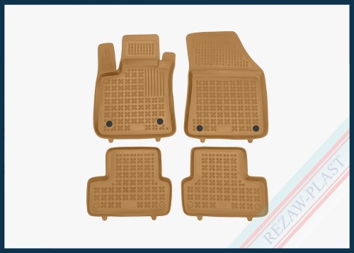 Dywaniki samochodowe TPE (gumowe) beżowe pasują do: Renault MEGANE IV 2016 -, Renault MEGANE IV E-TECH 2020 -
