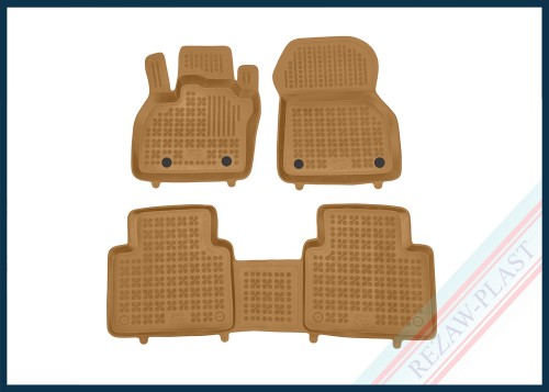 Dywaniki samochodowe TPE (gumowe) beżowe pasują do: Renault ZOE (ZE50) 2019 -