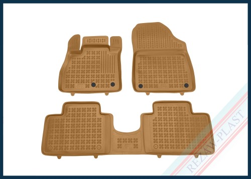 Dywaniki samochodowe TPE (gumowe) beżowe pasują do: Renault GRAND SCENIC IV 2016 - 2021