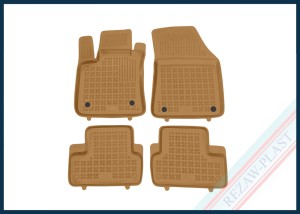 Dywaniki samochodowe TPE (gumowe) beżowe pasują do: Renault MEGANE IV 2016 -, Renault MEGANE IV E-TECH 2020 -