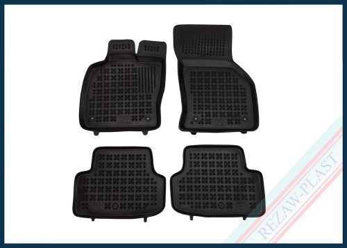 Dywaniki samochodowe TPE (gumowe) czarne pasują do: Seat LEON III (MK3) SC 2013 - 2020, ST 2014 - 2020,
