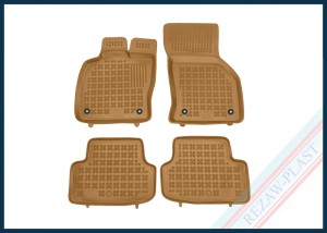 Dywaniki samochodowe TPE (gumowe) beżowe pasują do: Seat LEON III (MK3) SC 2013 - 2020, ST 2014 - 2020