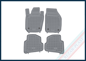 Dywaniki samochodowe TPE (gumowe) szare pasują do: Skoda FABIA III 2014 - 2021