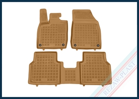 Dywaniki samochodowe TPE (gumowe) beżowe pasują do: Skoda ELROQ 2025 - , ENYAQ iV 2020 - , Volkswagen ID.4 2020 - , ID.5 2022 -