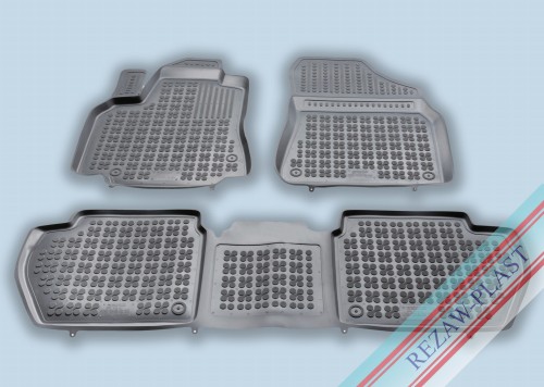 Dywaniki podłogowe szare pasują do: Citroen BERLINGO II 2008 - 2018, Peugeot PARTNER II 2008 - 2018