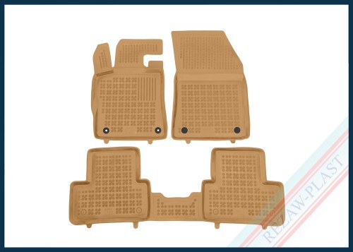 Dywaniki samochodowe TPE (gumowe) beżowe pasują do: DS4 II 2021 - , Opel ASTRA VI L 2021 - , Peugeot 308 III 2021 -