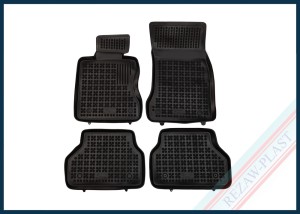 Dywaniki samochodowe TPE (gumowe) czarne pasują do: BMW 5 (E60, E61) 2003 - 2010