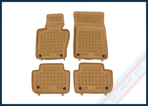 Dywaniki samochodowe TPE (gumowe) beżowe pasują do: BMW X3 (E83) 2003 - 2010