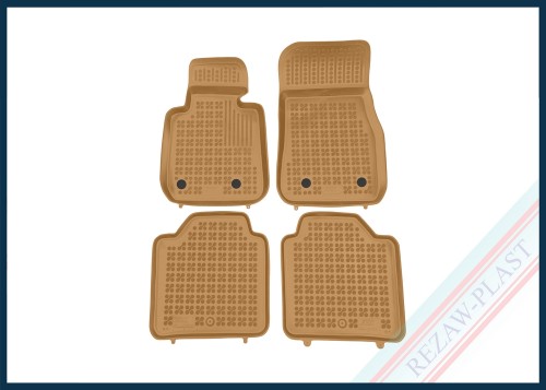 Dywaniki samochodowe TPE (gumowe) beżowe pasują do: BMW 3 (F34) Gran Turismo (GT) 2013 - 2021