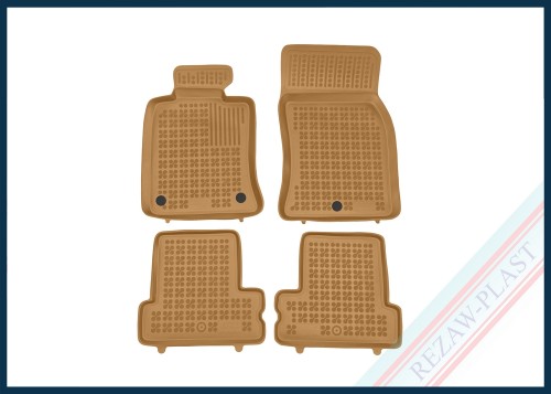 Dywaniki samochodowe TPE (gumowe) beżowe pasują do: Mini ONE I, COOPER I, II (R50, R56) 2001 - 2013