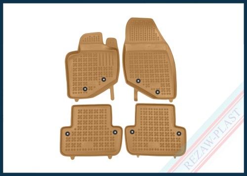Dywaniki samochodowe TPE (gumowe) beżowe pasują do: Volvo S60 I 2000 - 2009, V70 II 2000 - 2007, XC70 I 2000 - 2007