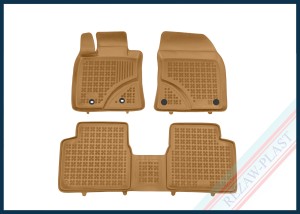 Dywaniki samochodowe TPE (gumowe) beżowe pasują do: Toyota AVENSIS III 2009 - 2018