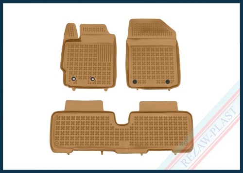 Dywaniki samochodowe TPE (gumowe) beżowe pasują do: Toyota URBAN CRUISER 2008 - 2014, YARIS II 2005 - 2011