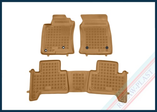 Dywaniki samochodowe TPE (gumowe) beżowe pasują do: Toyota LAND CRUISER J120 2002 - 2009