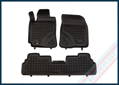 Dywaniki samochodowe TPE (gumowe) czarne pasują do: Toyota COROLLA VERSO II 2004 - 2009