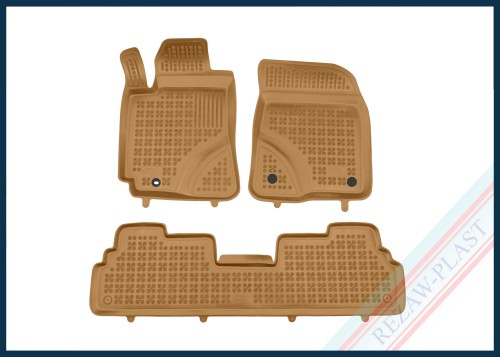 Dywaniki samochodowe TPE (gumowe) beżowe pasują do: Toyota COROLLA VERSO II 2004 - 2009